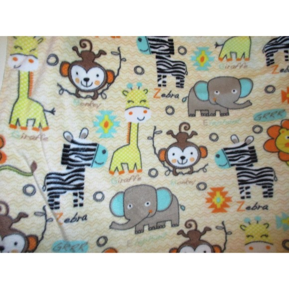 Safari fleece blanket, nursery blanket, jungle blanket - Picture 4 of 4